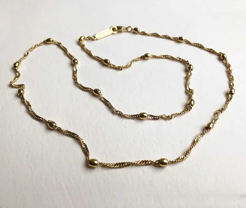 Dainty gold chain necklace Napier, 60s vintage ba… - image 3