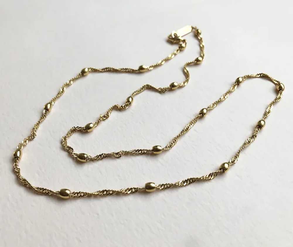 Dainty gold chain necklace Napier, 60s vintage ba… - image 8