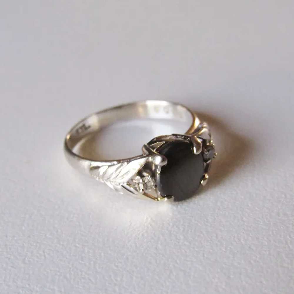 T.Y. Lee 14K Black Star Sapphire Ring - image 2