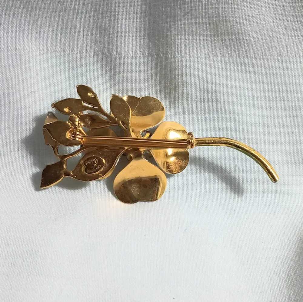 Original by Robert enamel dogwood flower pin faux… - image 4