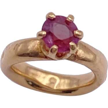 Small July Birthstone Ring Charm 14K Gold Ruby