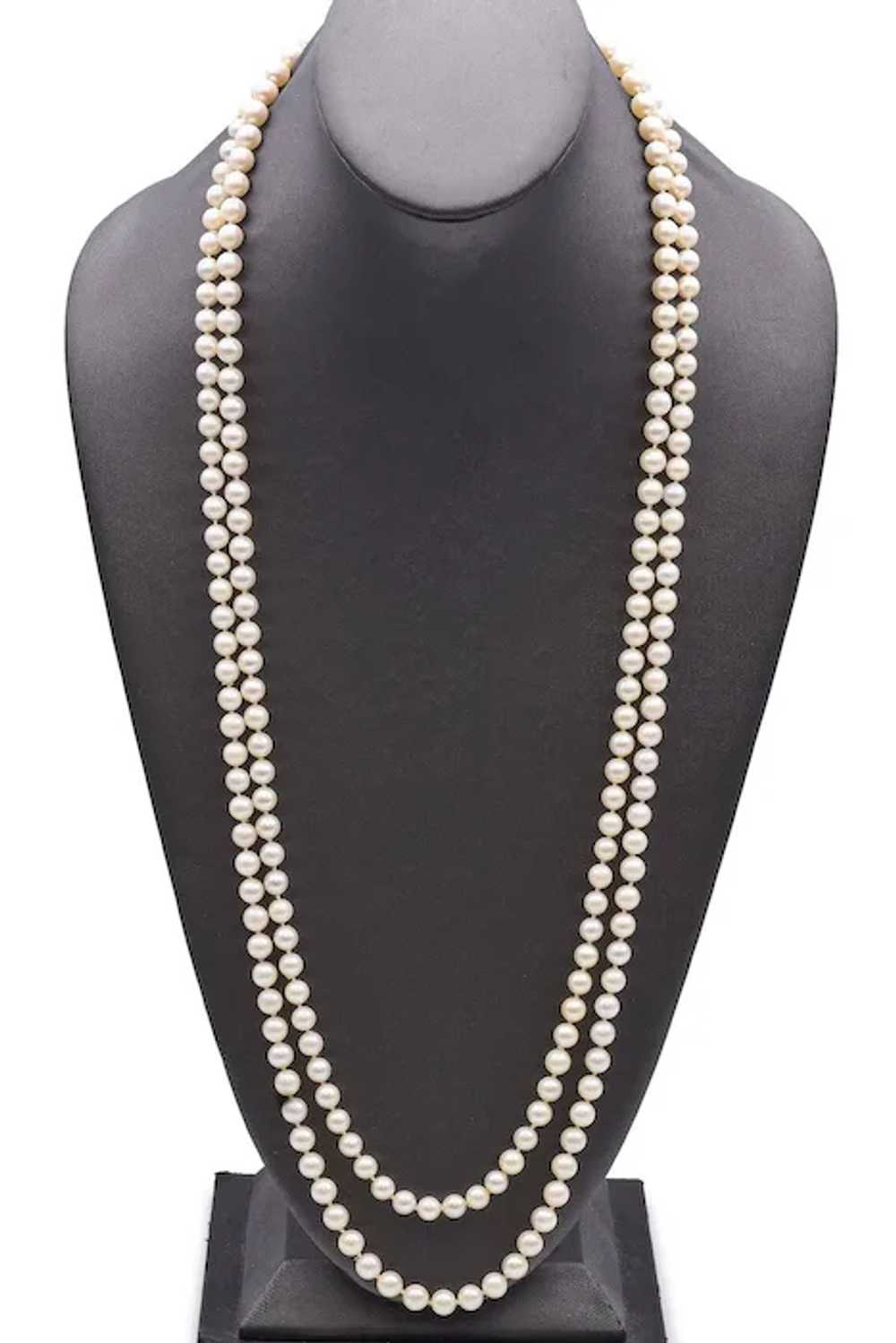 Vintage Pearl Long Beaded Strand Necklace 64 Inch… - image 5