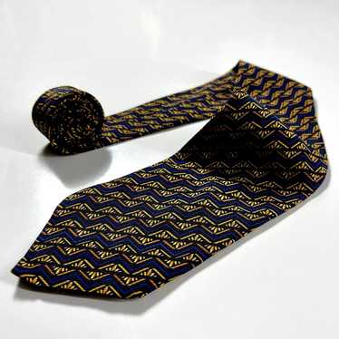 Altea Altea Milano Men's Tie Blue Gold 100% Silk … - image 1
