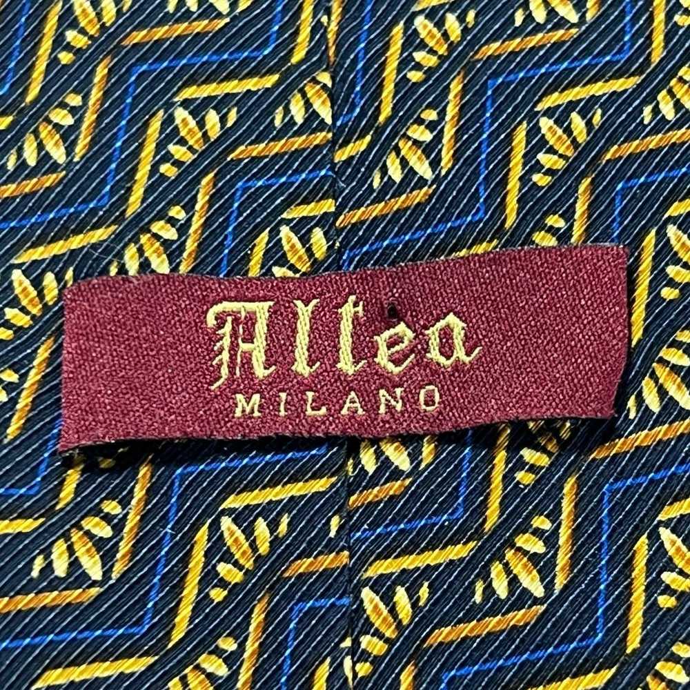 Altea Altea Milano Men's Tie Blue Gold 100% Silk … - image 3