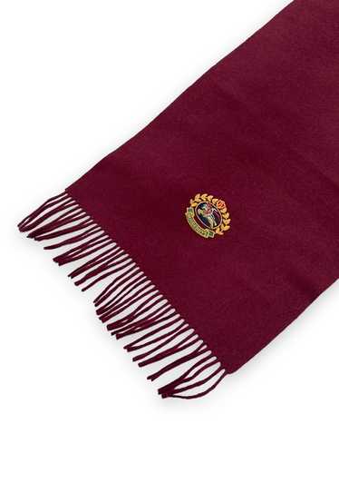 Vintage Burberry scarf wool crest logo burgundy re