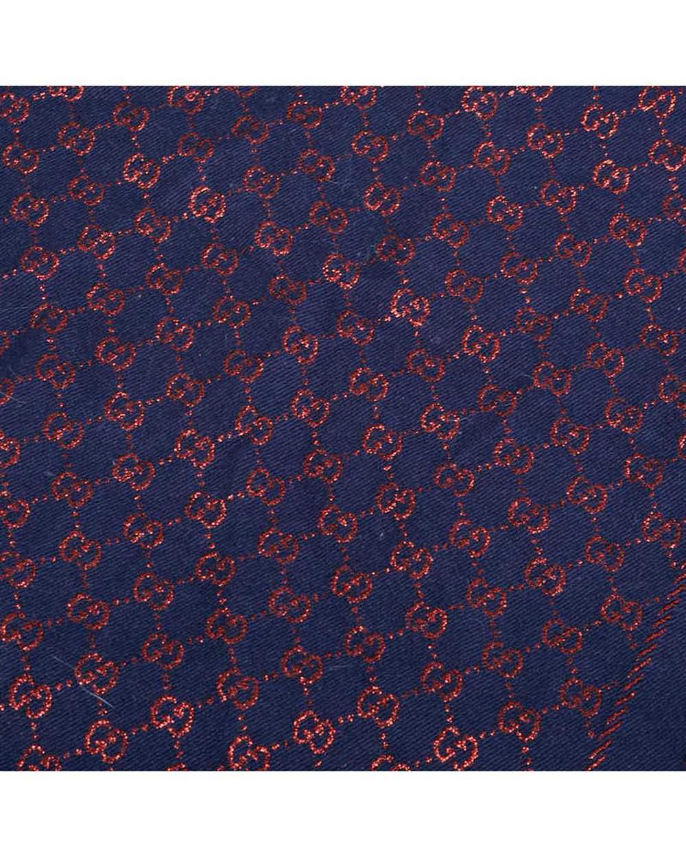 Gucci Navy and Red Wool-Silk Stole - image 2