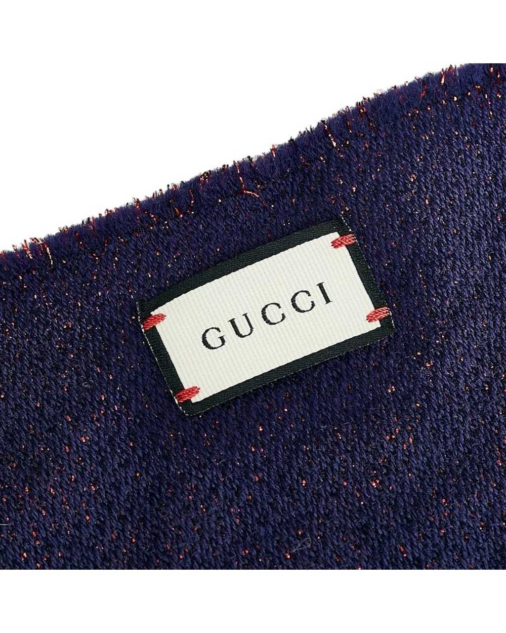Gucci Navy and Red Wool-Silk Stole - image 4