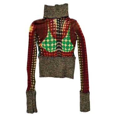 Jean Paul Gaultier SSENSE Exclusive Green Banknote Cardigan