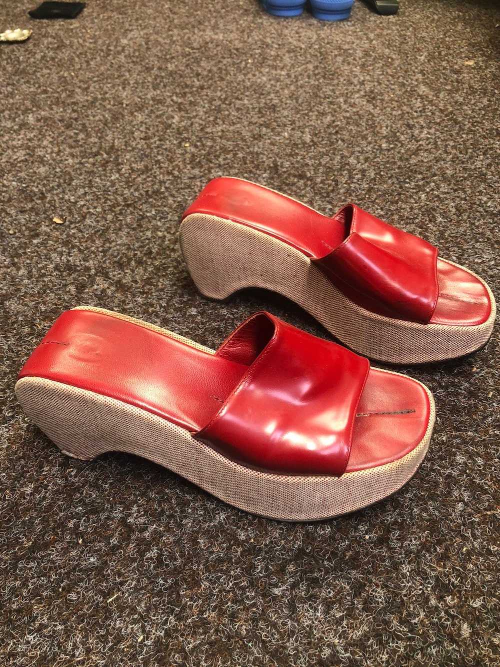 Miu Miu × Prada Prada SS99 red Canvas Sandals mul… - image 2