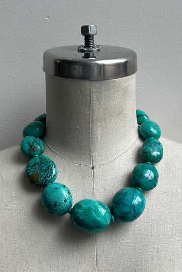 Large Mexican Turquoise Nuggets Necklace