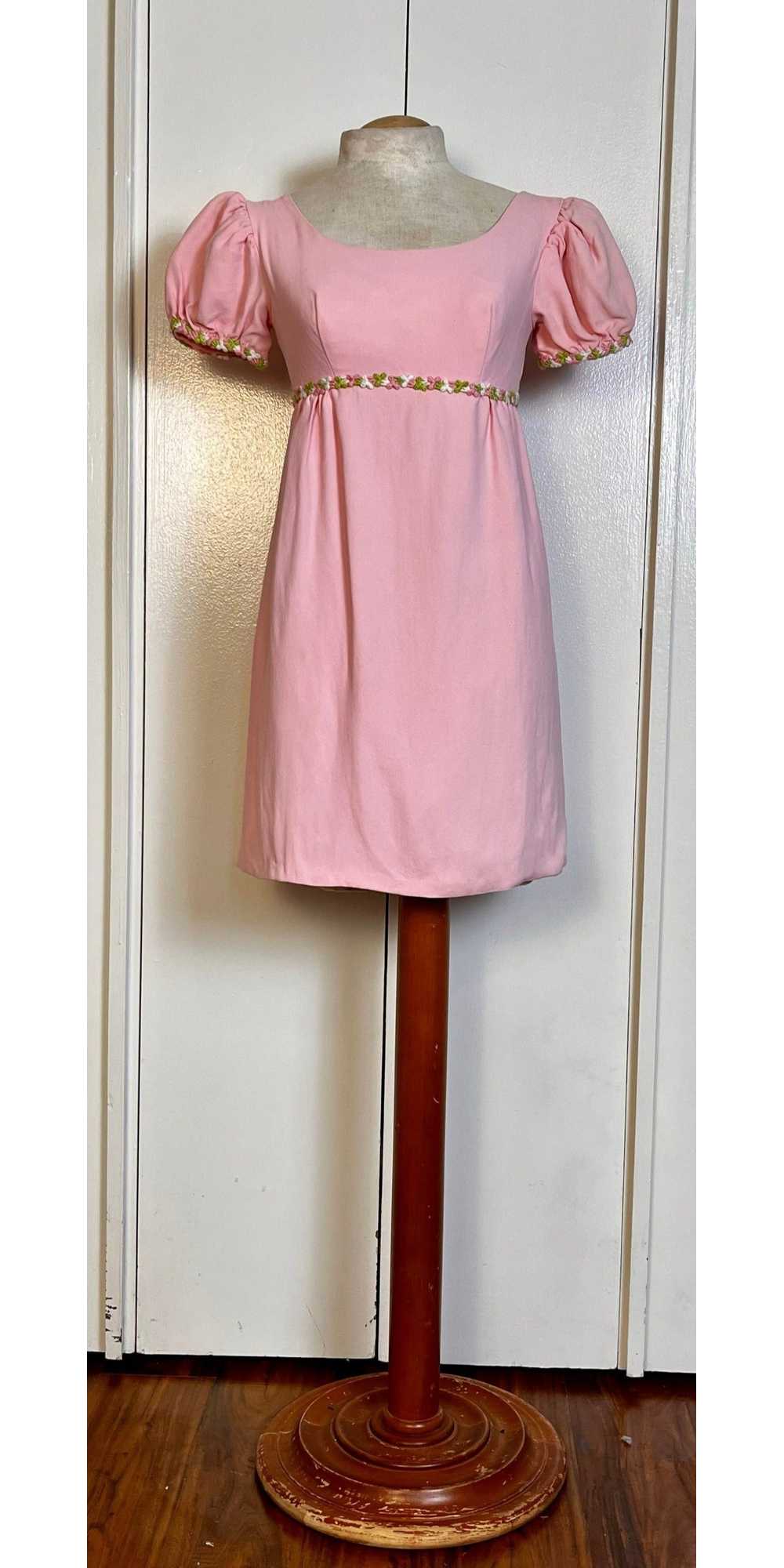 Vintage 1960's Pink Micro Mini Babydoll Dress - image 1