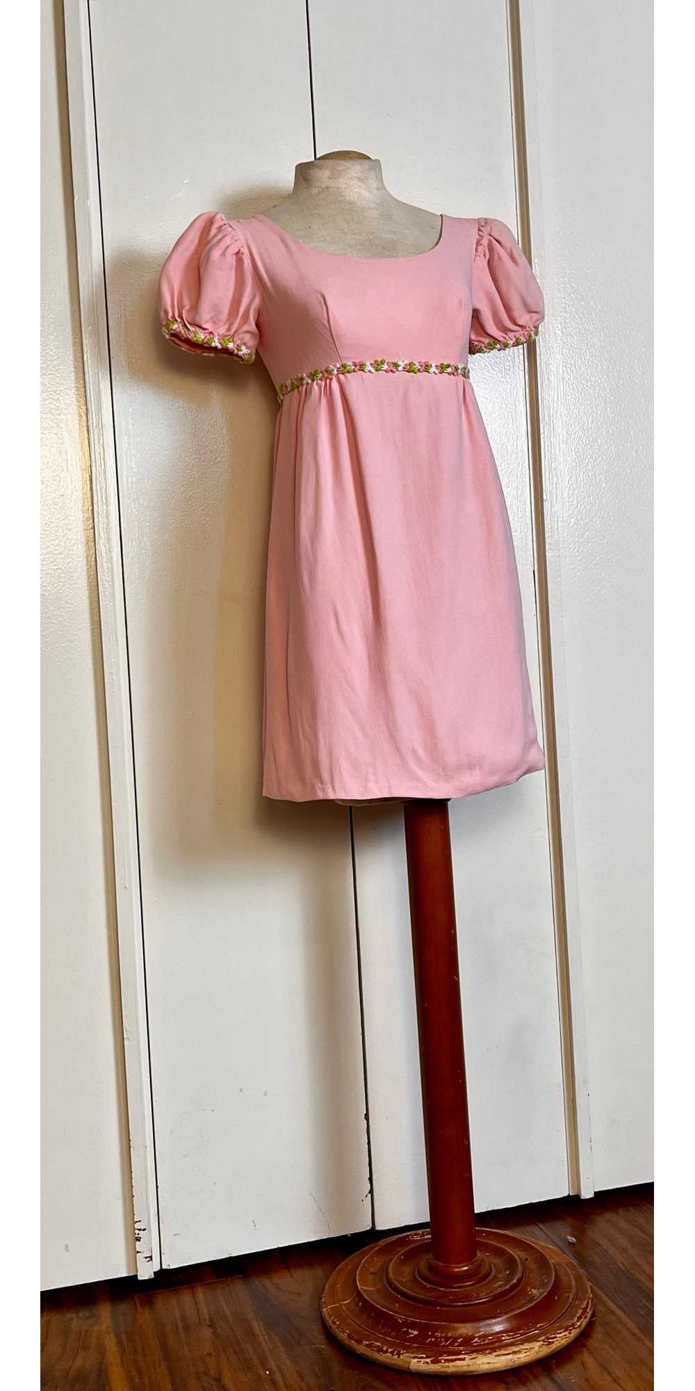 Vintage 1960's Pink Micro Mini Babydoll Dress - image 4