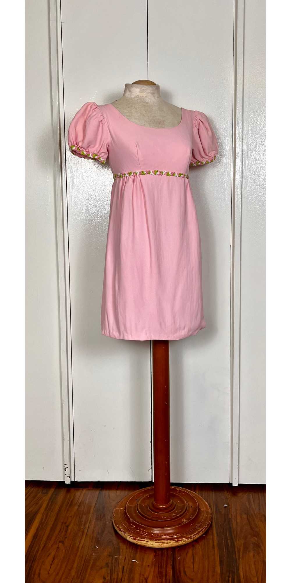 Vintage 1960's Pink Micro Mini Babydoll Dress - image 5