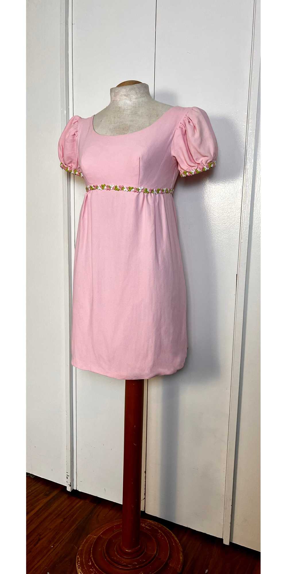 Vintage 1960's Pink Micro Mini Babydoll Dress - image 6