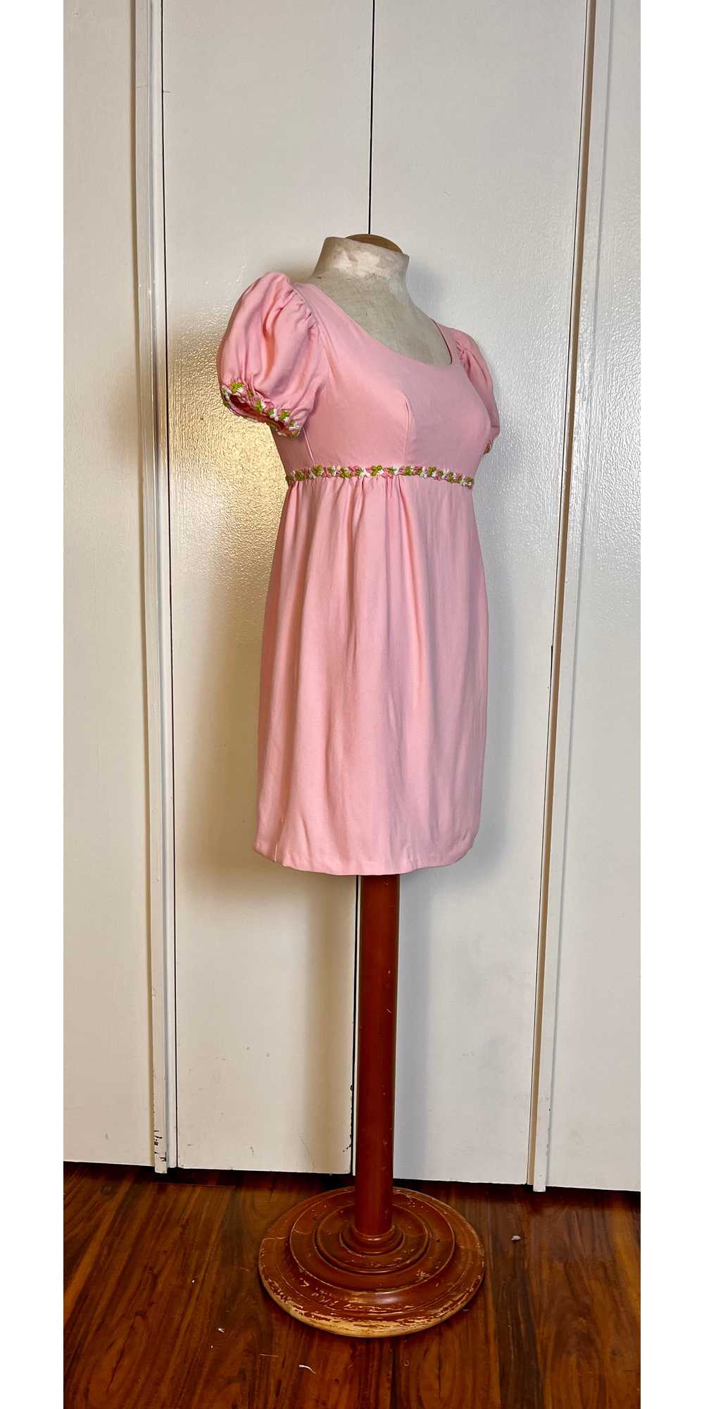 Vintage 1960's Pink Micro Mini Babydoll Dress - image 7