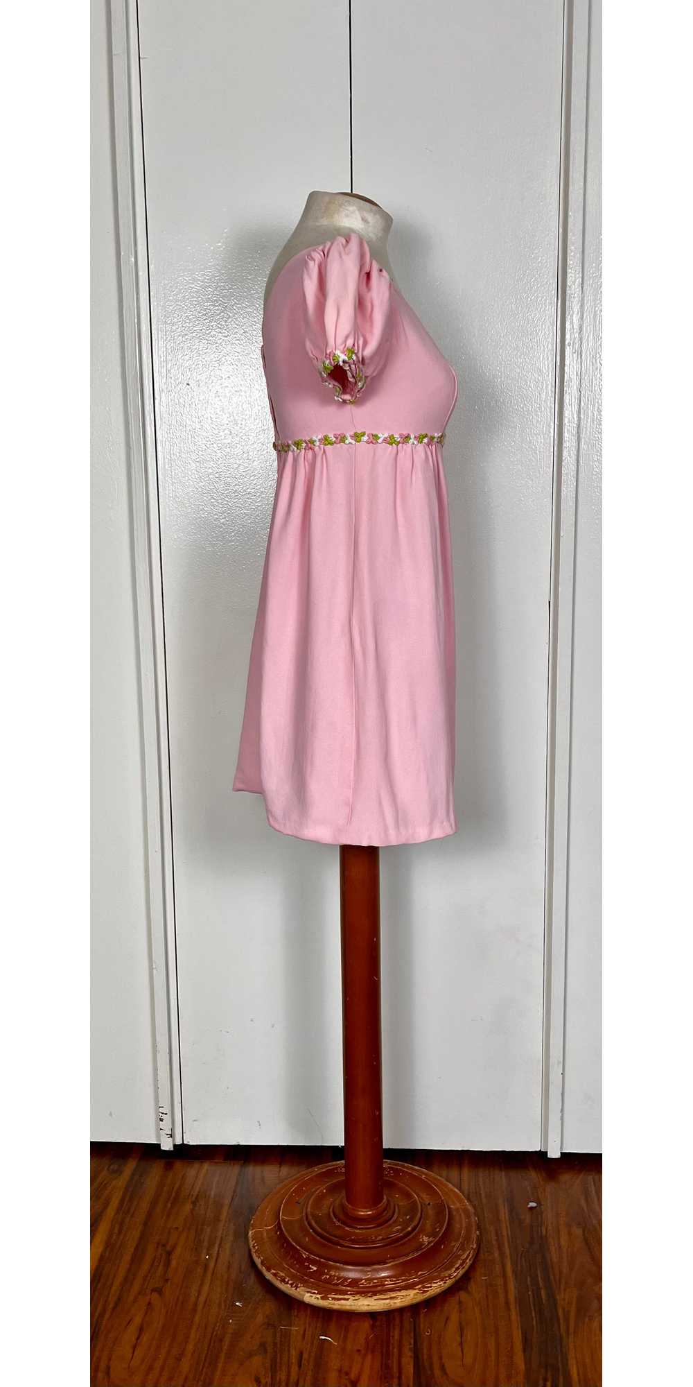 Vintage 1960's Pink Micro Mini Babydoll Dress - image 8