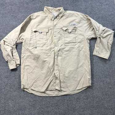 Vintage Columbia PFG Shirt Fishing Men's XL Khaki… - image 1