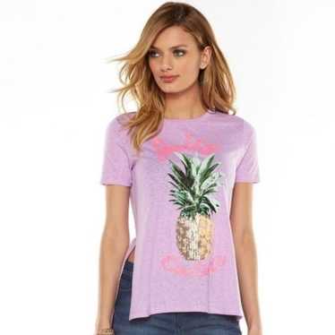 Juicy Couture Sequined Pineapple  XS Short Sleeve