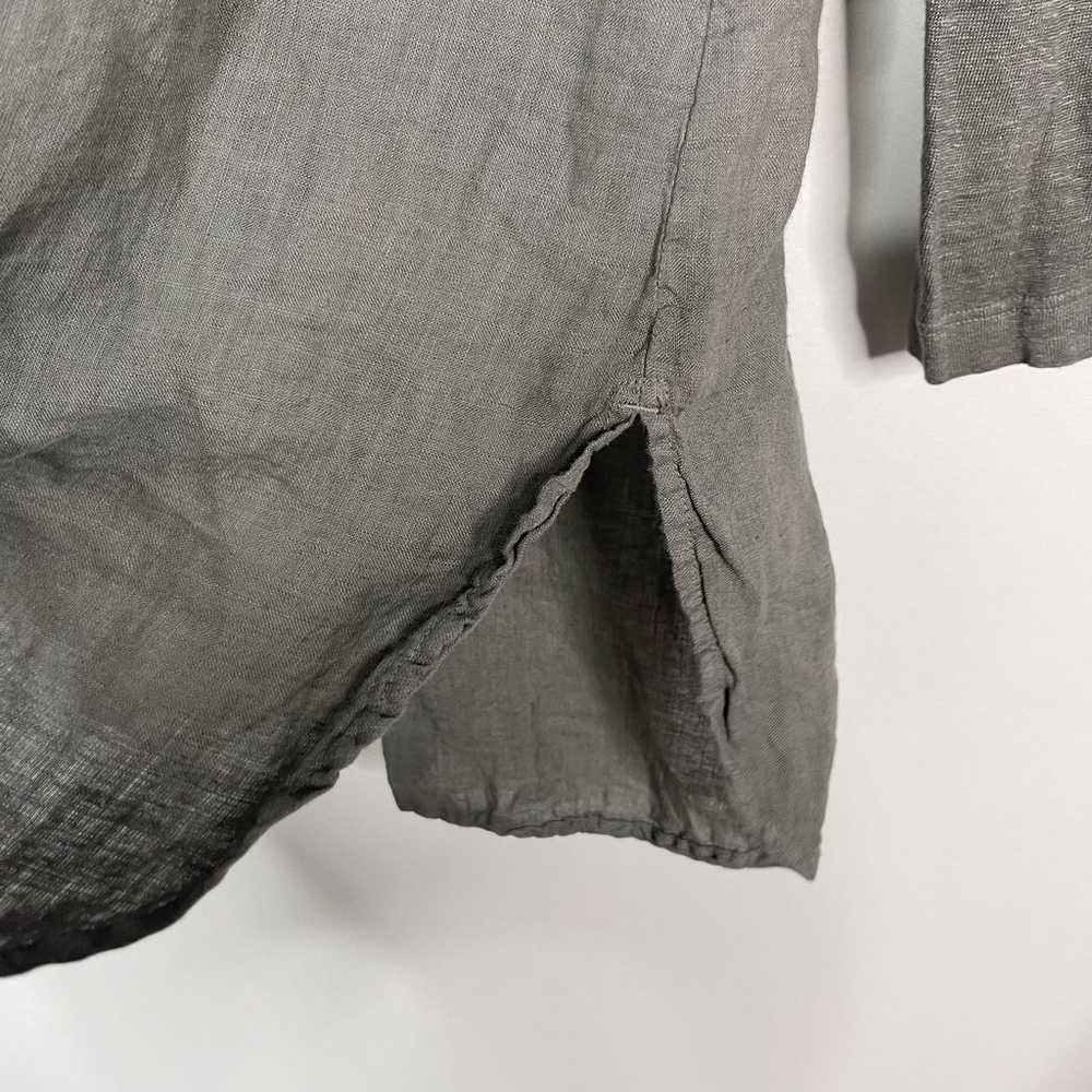 120% Lino Womens XSmall Gray Linen Long Sleeve Bu… - image 6