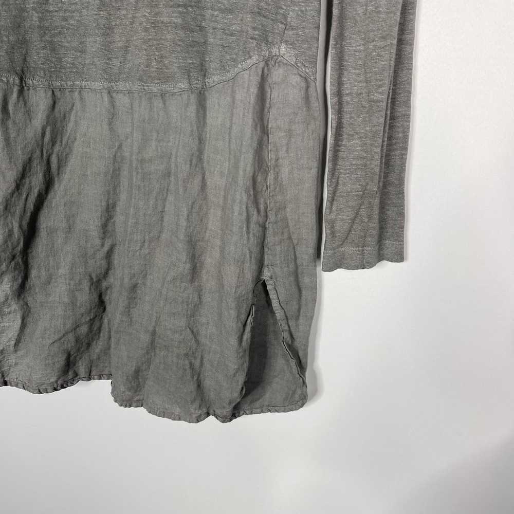 120% Lino Womens XSmall Gray Linen Long Sleeve Bu… - image 7