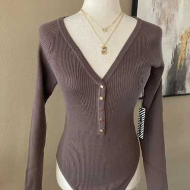 Bodysuit Ribbed sweater bodysuit A knit ribbed bod