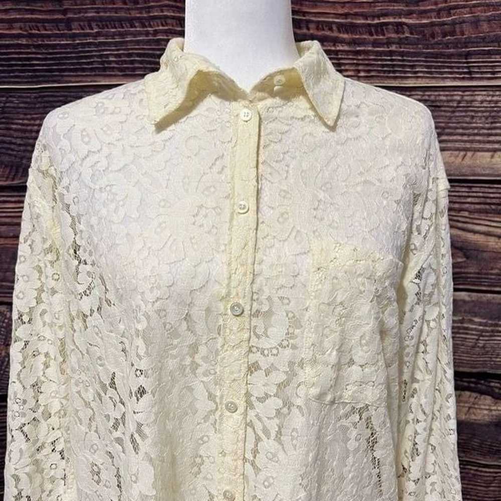 Equipment Femme** Small Lace Long Sleeve Blouse T… - image 2