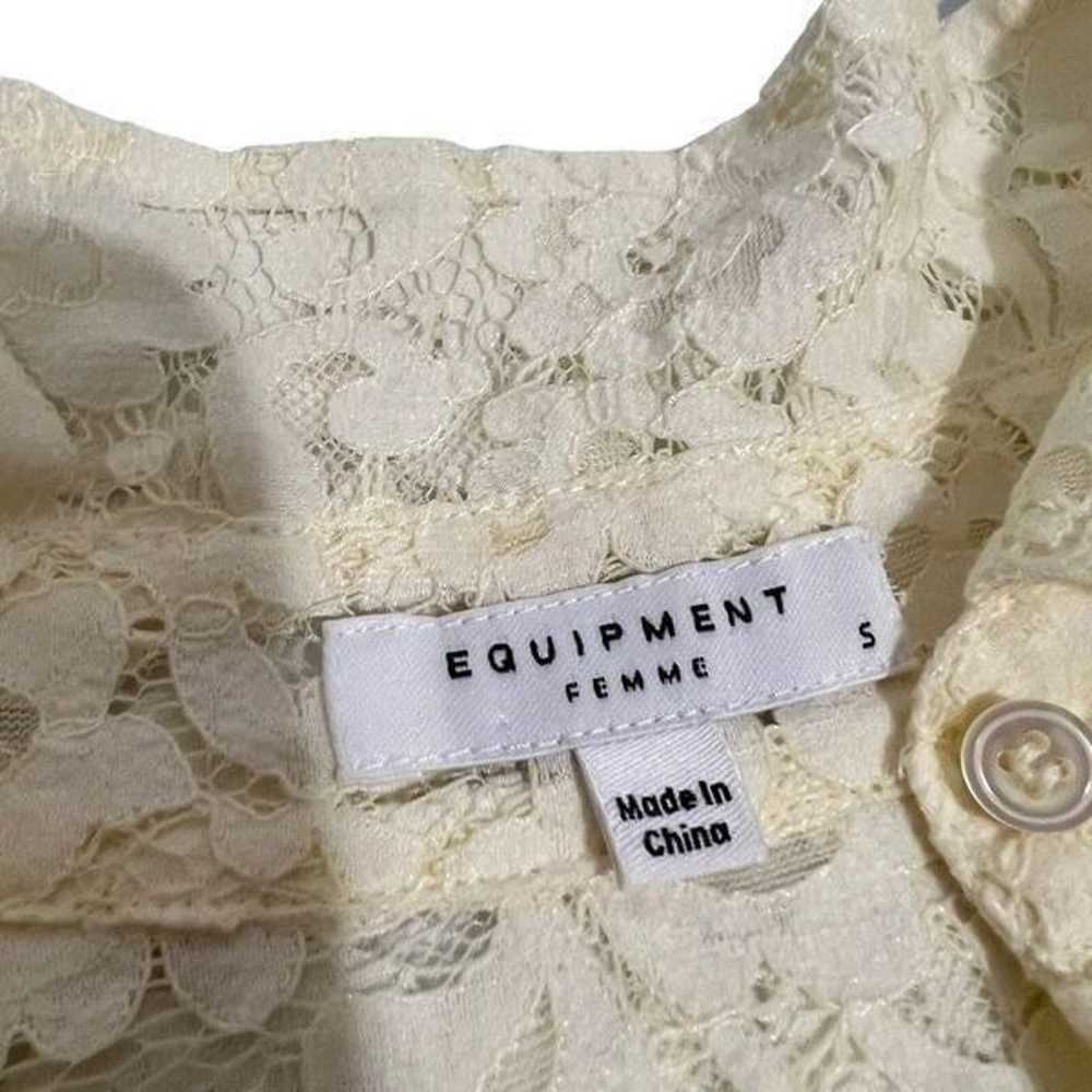 Equipment Femme** Small Lace Long Sleeve Blouse T… - image 5