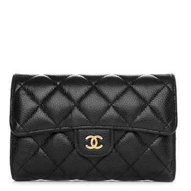 CHANEL Caviar Quilted Medium Flap Wallet Black - image 1