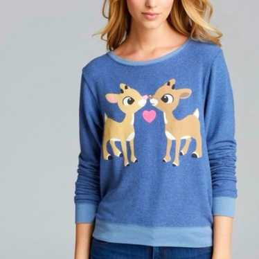Wildfox Rudolph and Clarice reindeer kisses jumper