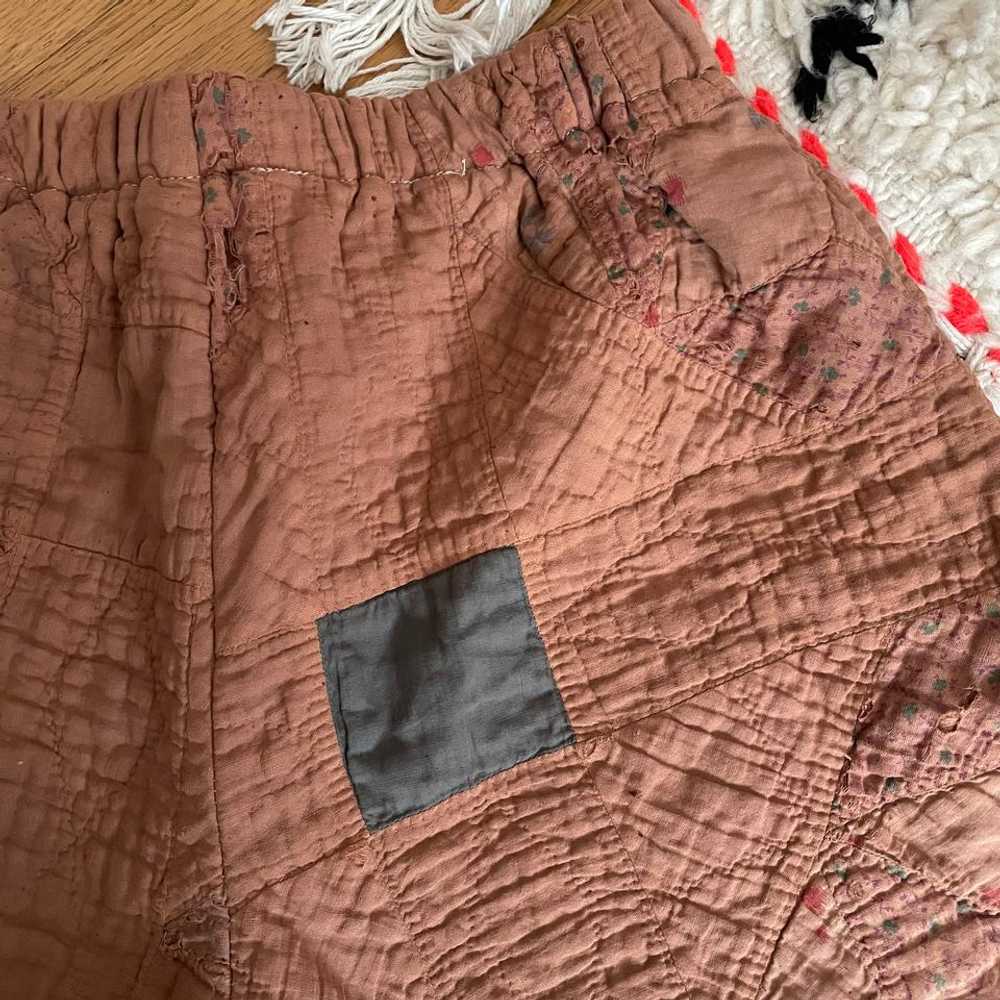 Handmade Shorts out of vintage quilt- overdyed (O… - image 3