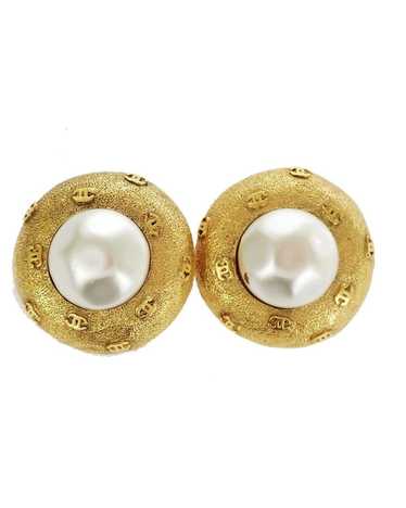 Chanel Coco Mark Button Earrings - image 1