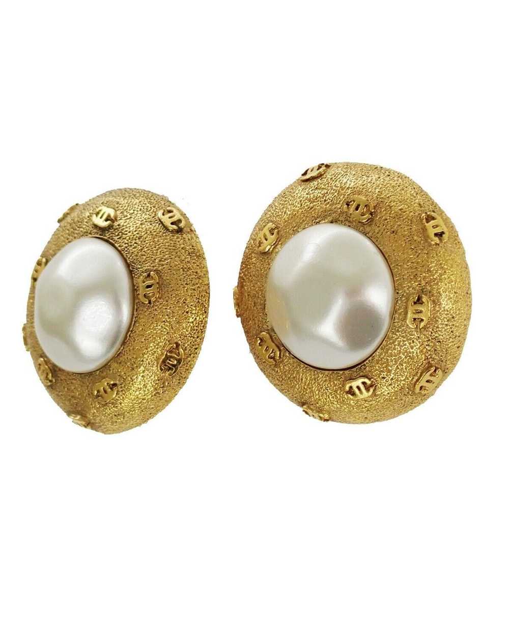 Chanel Coco Mark Button Earrings - image 2