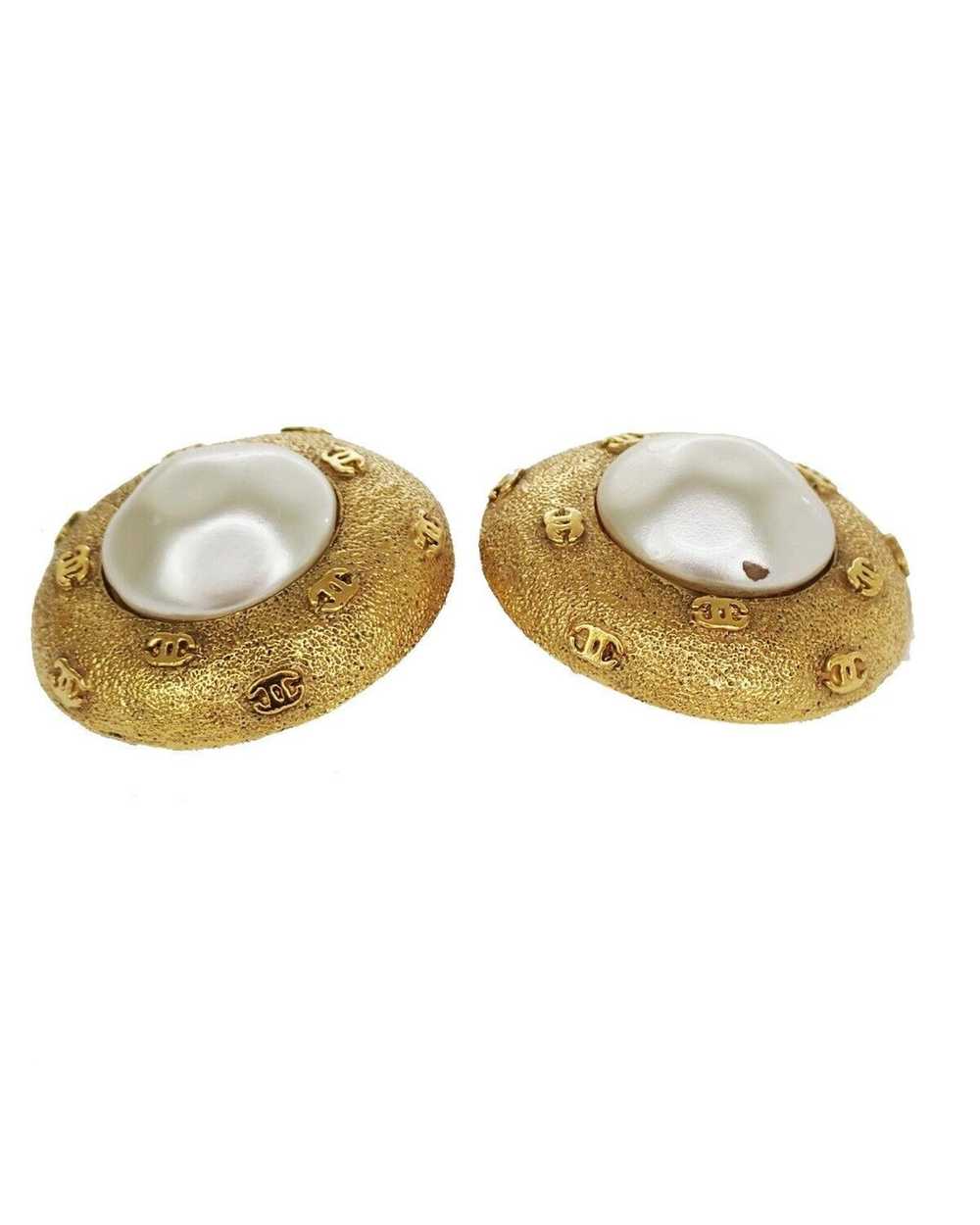 Chanel Coco Mark Button Earrings - image 3