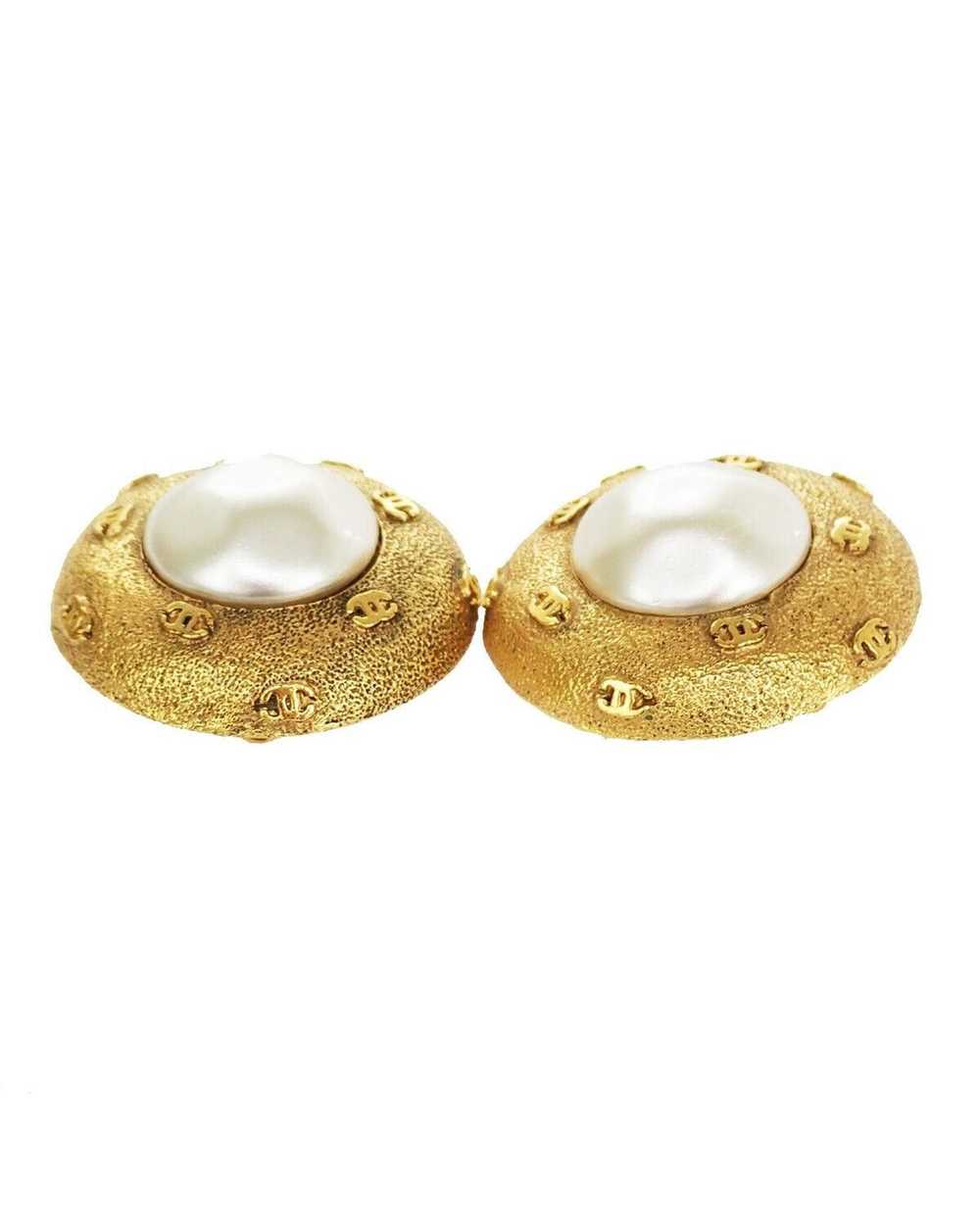 Chanel Coco Mark Button Earrings - image 4