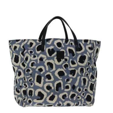 Gucci GUCCI Leopard Hand Bag Canvas Blue 284721 A… - image 1