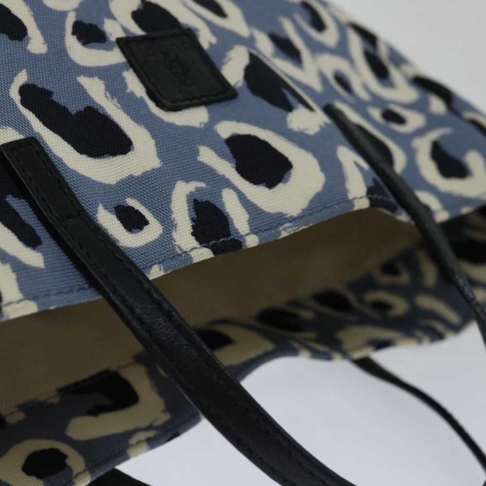 Gucci GUCCI Leopard Hand Bag Canvas Blue 284721 A… - image 6