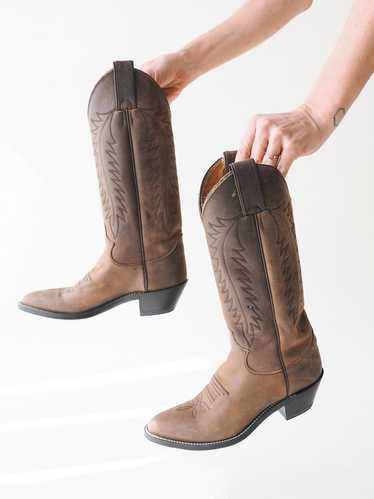 Vintage Justin Cowboy Boots - Brown