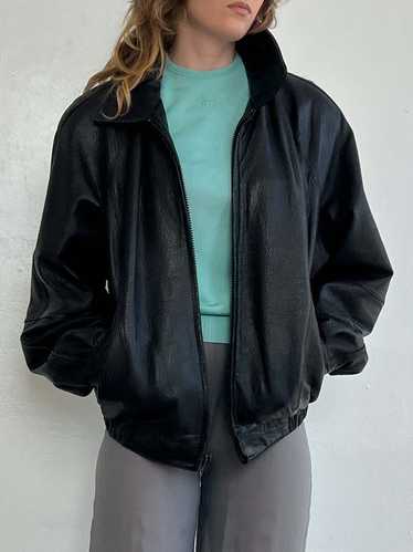 Heavyweight Leather Jacket - Black