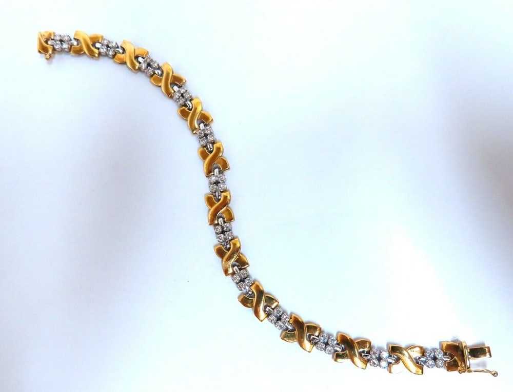 2ct Natural Diamonds X Link Bracelet 14kt two ton… - image 1