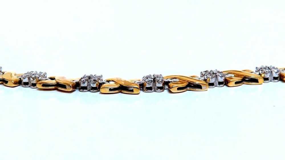 2ct Natural Diamonds X Link Bracelet 14kt two ton… - image 3