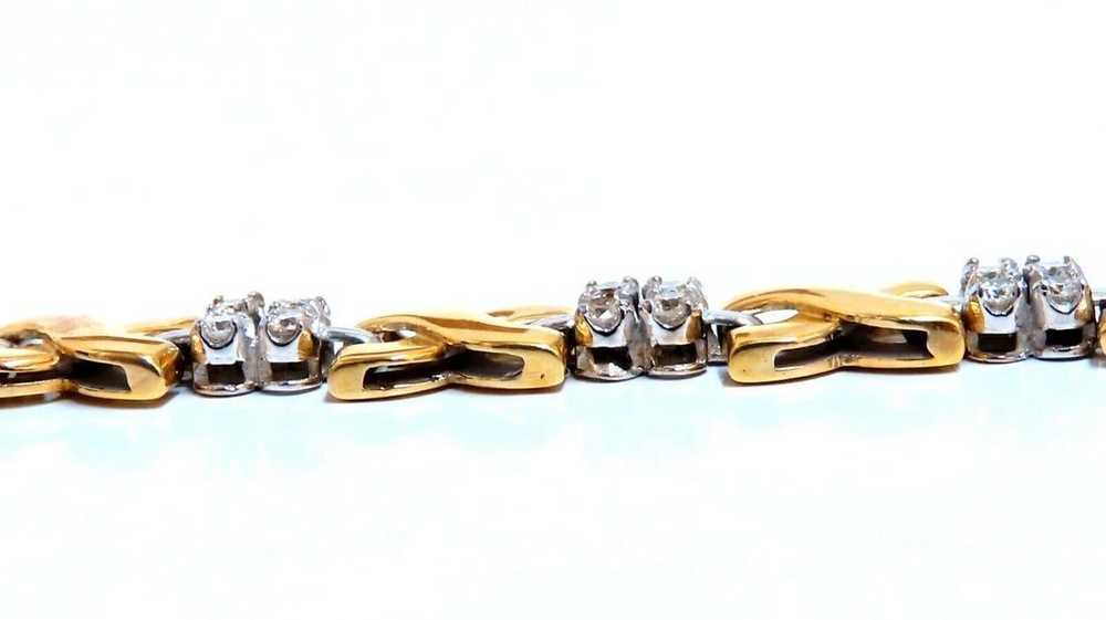 2ct Natural Diamonds X Link Bracelet 14kt two ton… - image 6