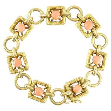 Tiffany & Co. 18k Hammered Gold Coral Link Bracel… - image 1