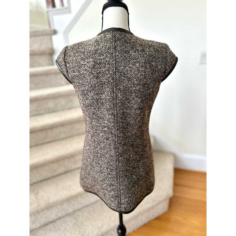 Worth Wool & Alpaca Blend Brown Boucle Leather Tr… - image 3