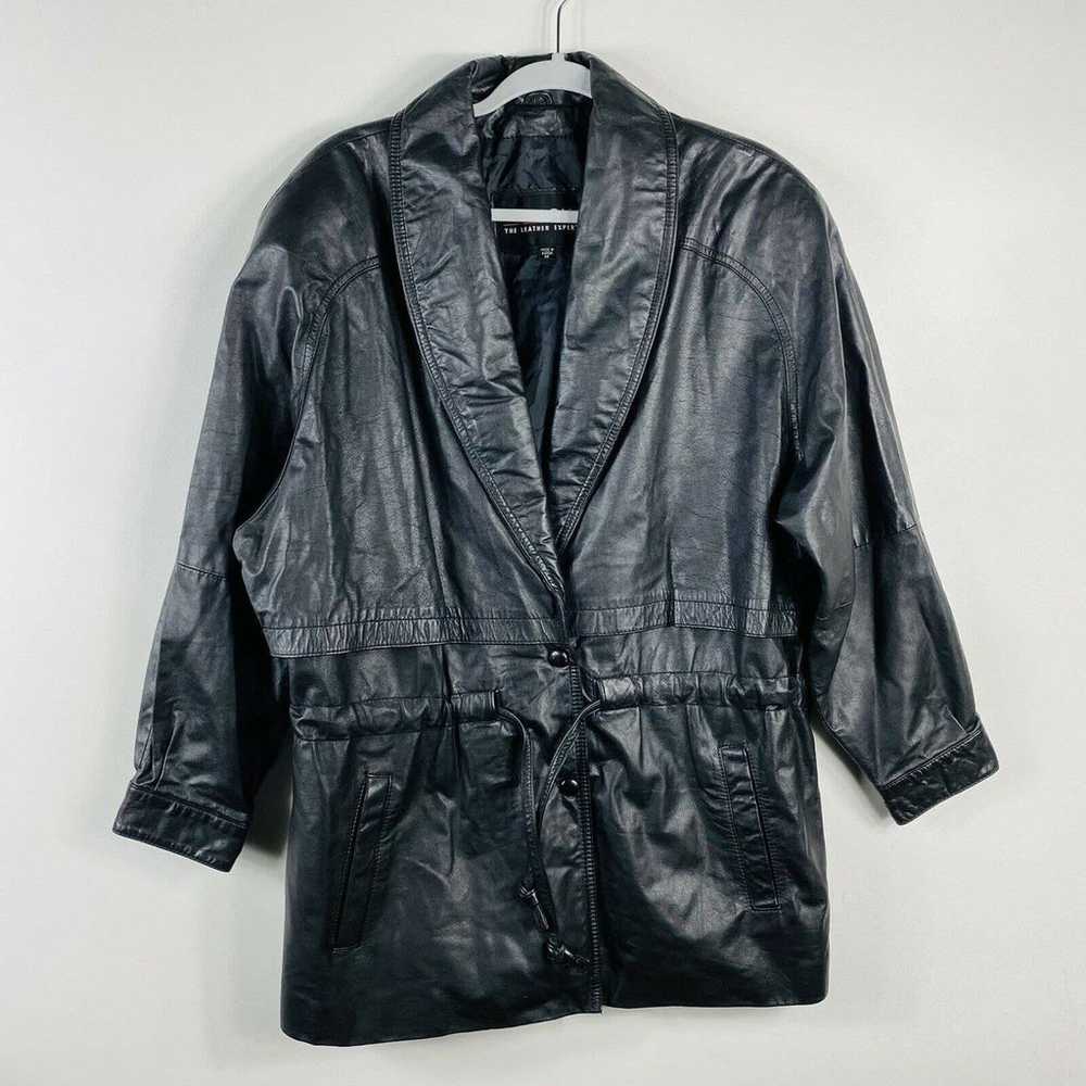 Wilsons Leather Black Leather Cinched Waist Jacket - image 1