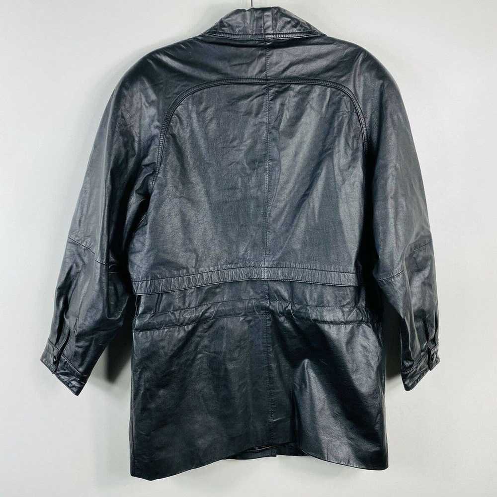 Wilsons Leather Black Leather Cinched Waist Jacket - image 2