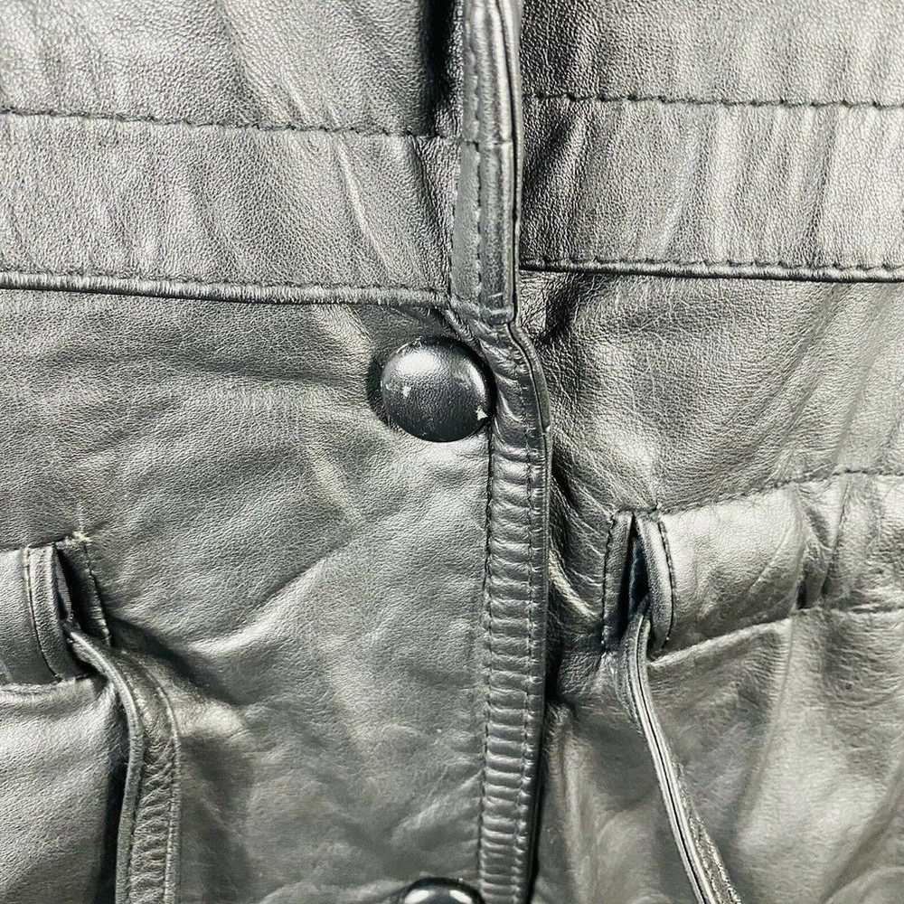 Wilsons Leather Black Leather Cinched Waist Jacket - image 3