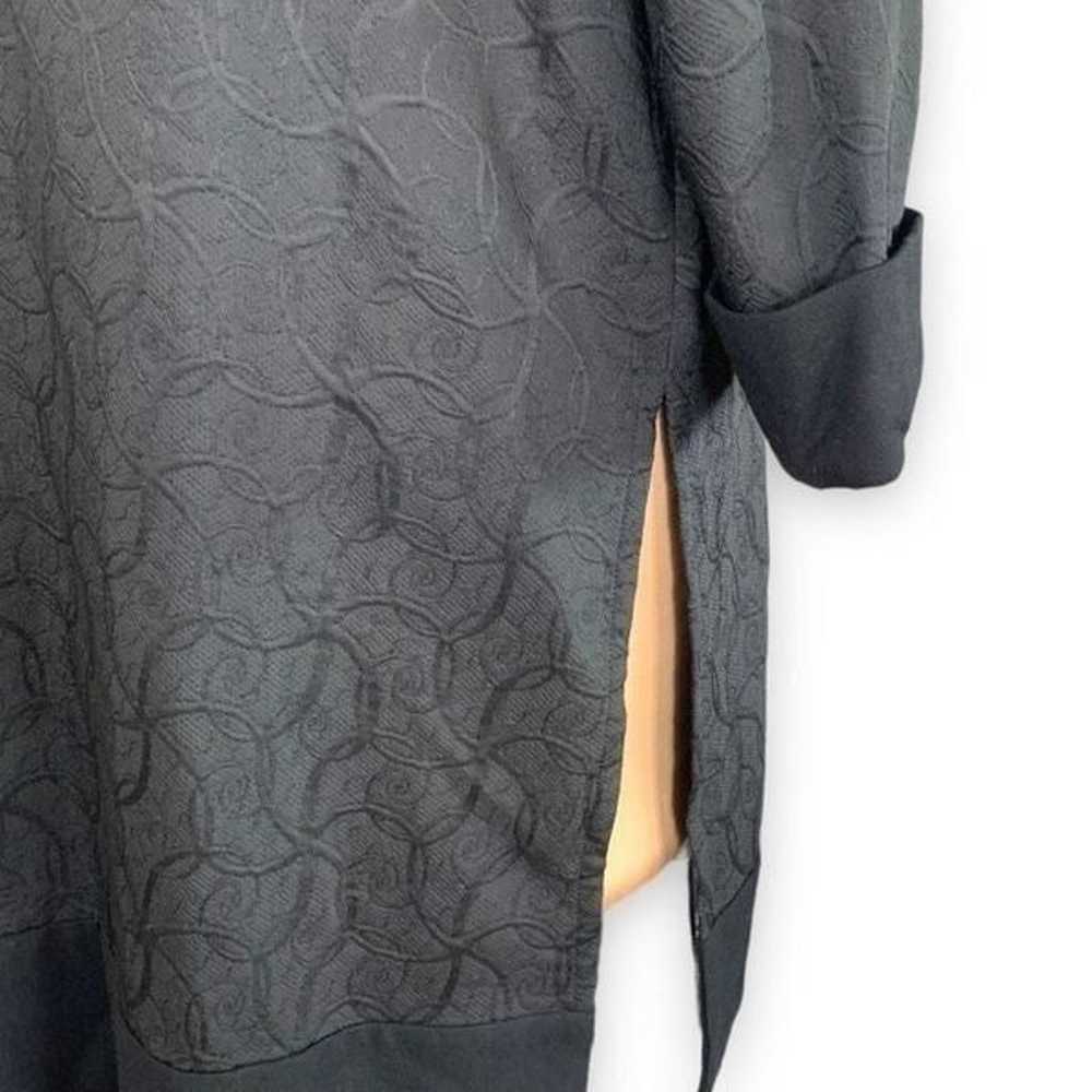 Eileen Fisher Jacket Black Jacquard Open Front Ab… - image 3