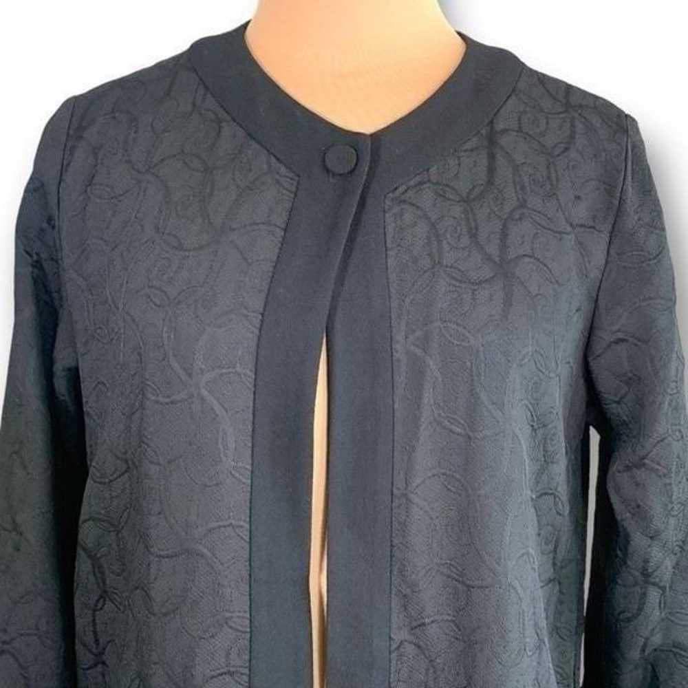 Eileen Fisher Jacket Black Jacquard Open Front Ab… - image 7