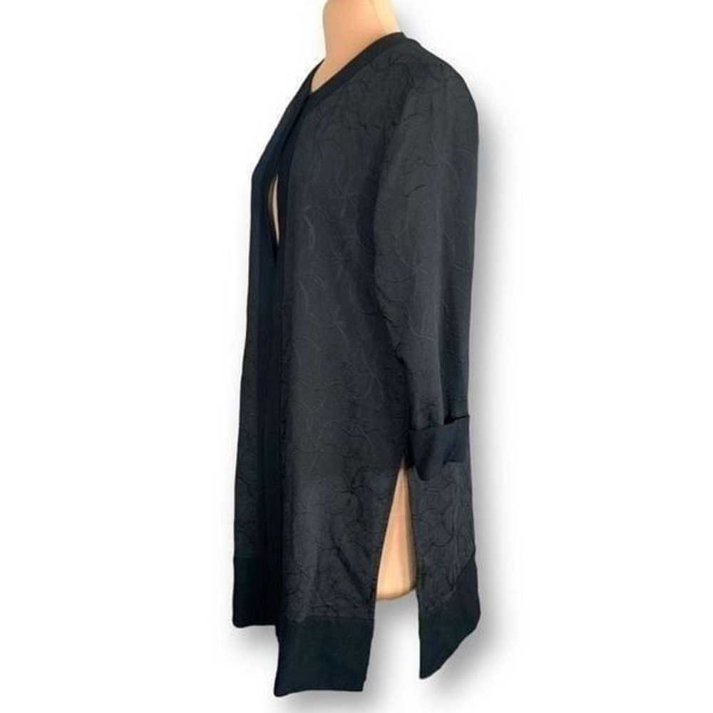Eileen Fisher Jacket Black Jacquard Open Front Ab… - image 8
