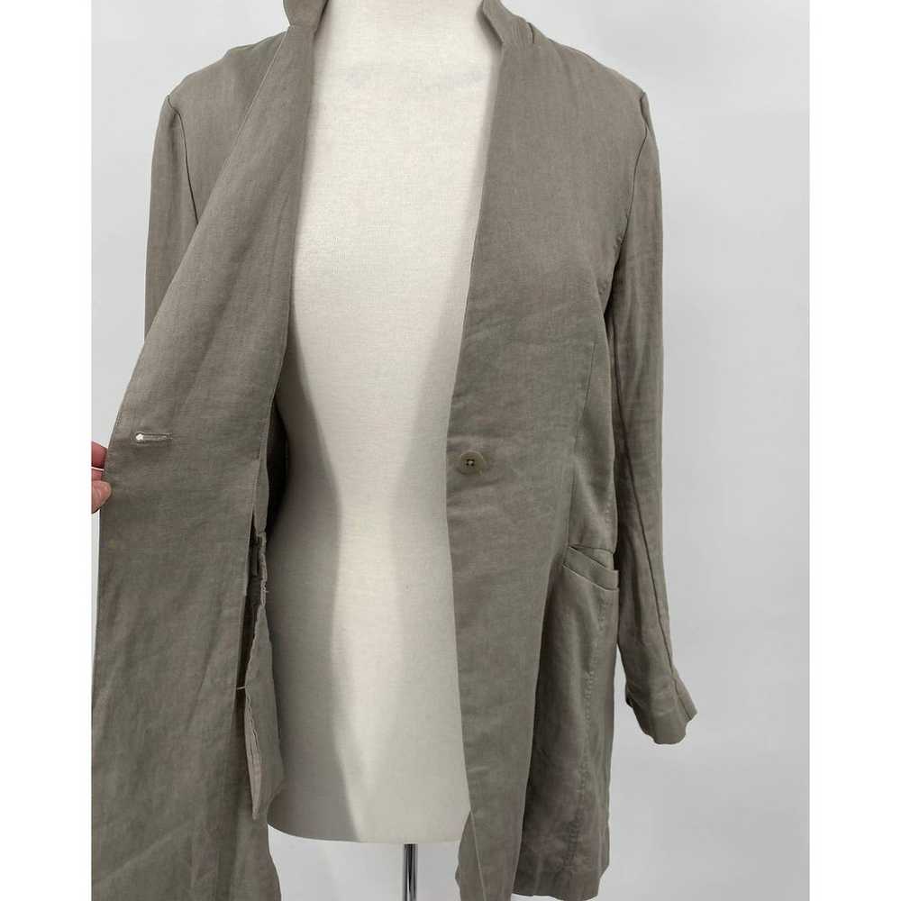 Eileen Fisher Jacket Organic Linen Single Breaste… - image 4
